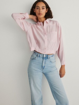 Pink Reserved Viscose Women's Shirts | ZVYP-63518