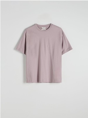 Purple Reserved Plain Boxy Men's T-shirts | SOLJ-74128