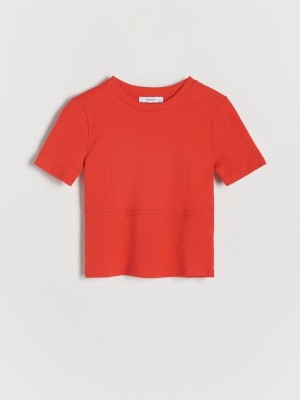 Red Reserved Cotton Girls' T-shirts | CGZN-31890