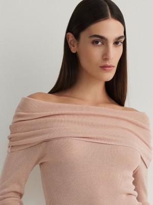 Rose Reserved Off Shoulder Women's Sweaters | QXTU-71693