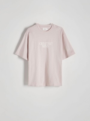 Rose Reserved Oversized T-print Men's T-shirts | UHNW-12754