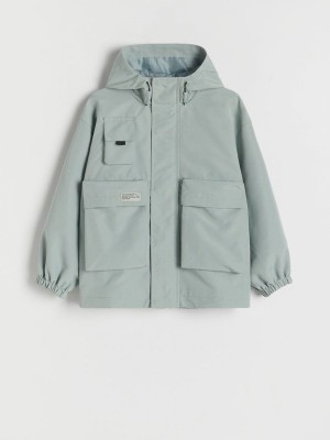 Turquoise / Green Reserved Oversizea Zip Boys' Jackets | LOPR-92451