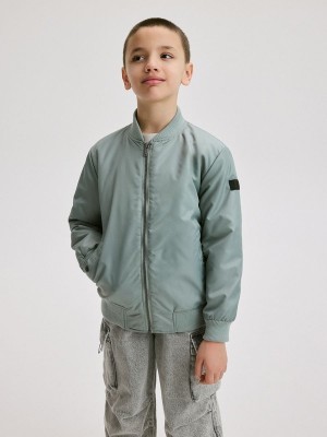 Turquoise / Green Reserved Oversized Bomber Boys' Jackets | JPYI-69471