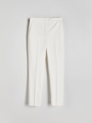 White Reserved Cigarettepressed Crease Women's Trousers | SNUM-13068