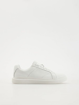 White Reserved Leather Rich Men's Shoes | ENCJ-79054