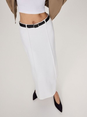 White Reserved Maxi With Women's Skirts | BXQV-42581