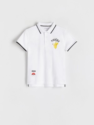 White Reserved Pokémon Boys' T-shirts | JGET-45019