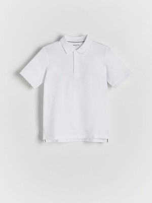 White Reserved Polo Boys' T-shirts | UGAJ-10724