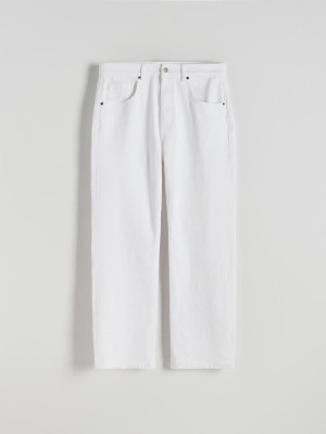 White Reserved Straight Leg Men's Jeans | MZBL-68140