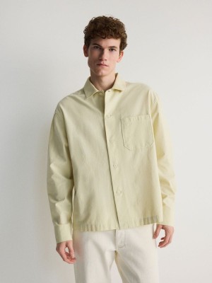 Yellow / Green Reserved Comfort Fit Men's Shirts | TECP-04857