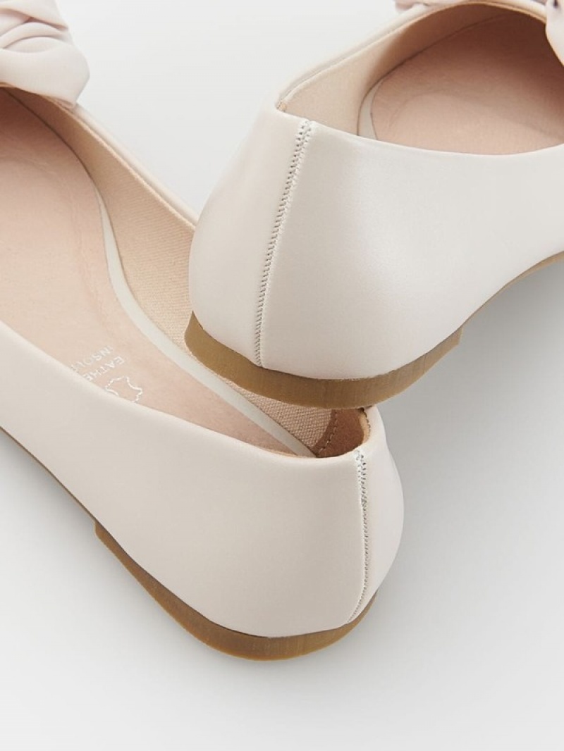 Beige Reserved Ballerinasbow Detail Girls' Shoes | ADZH-69801