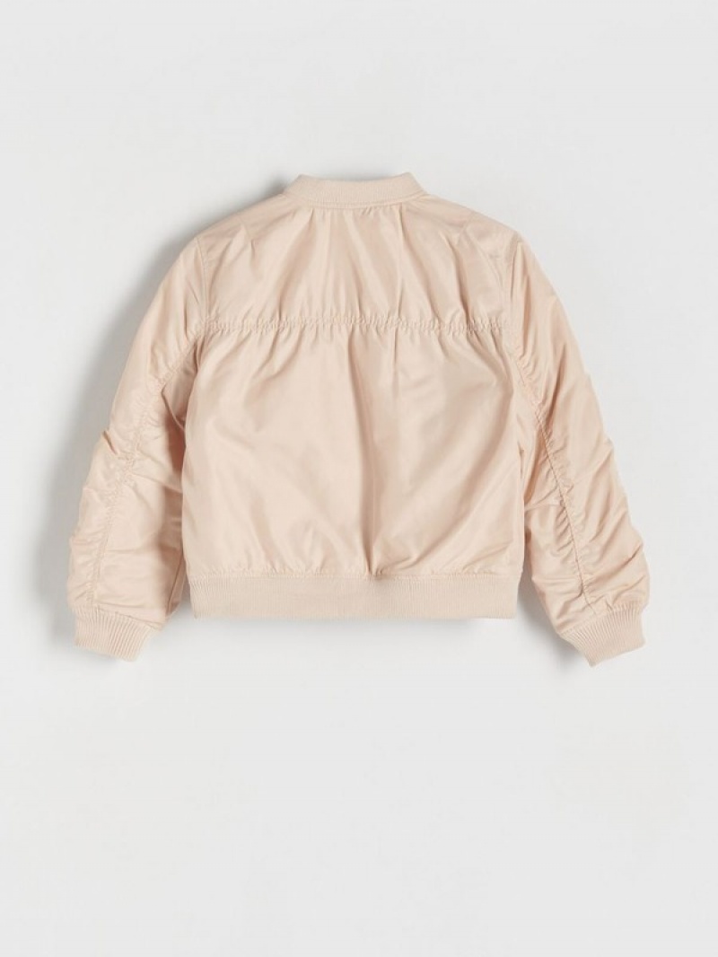 Beige Reserved Bomber Girls' Jackets | XMNQ-52489