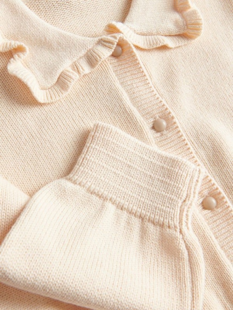 Beige Reserved Cardigancollar Girls' Sweaters | HTIY-68734