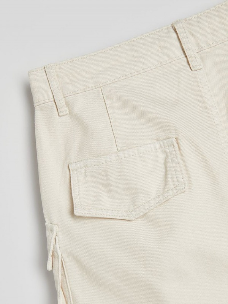 Beige Reserved Cargo Pockets Women's Skirts | NXKM-18967