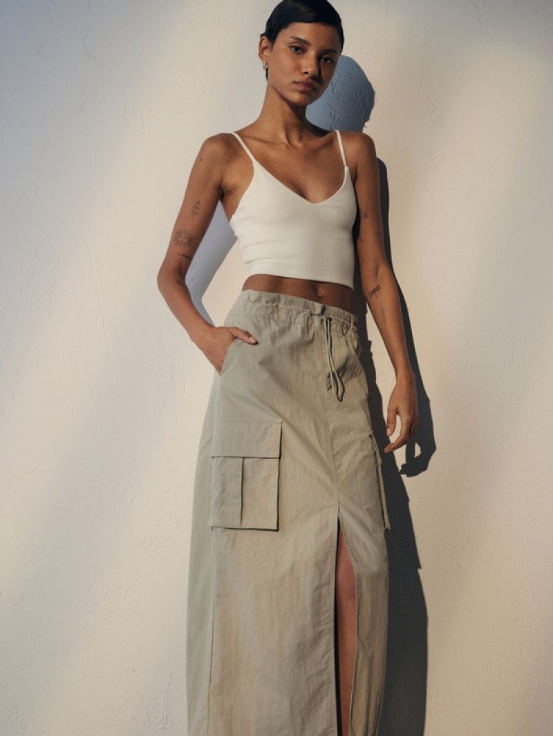 Beige Reserved Cargo Women's Skirts | GNMR-02614