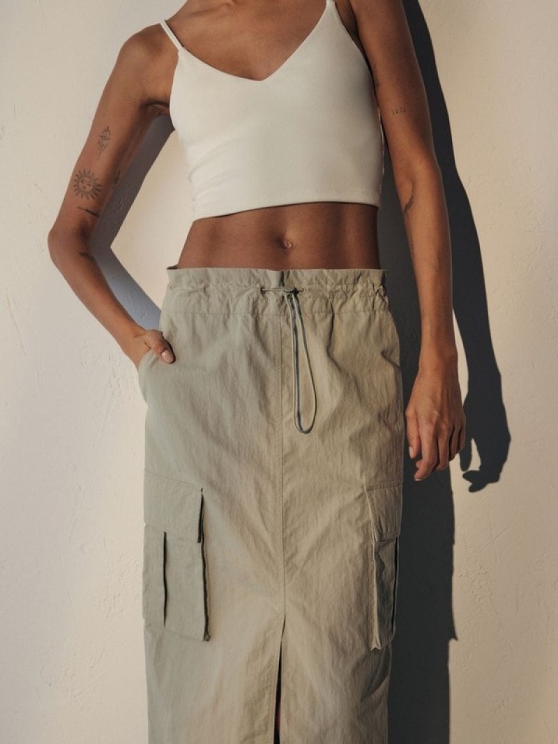 Beige Reserved Cargo Women's Skirts | GNMR-02614