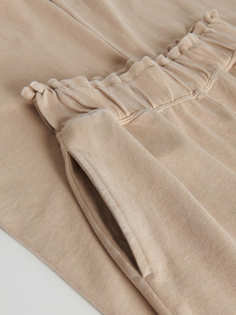 Beige Reserved Cargo Women's Trousers | OQXM-53798