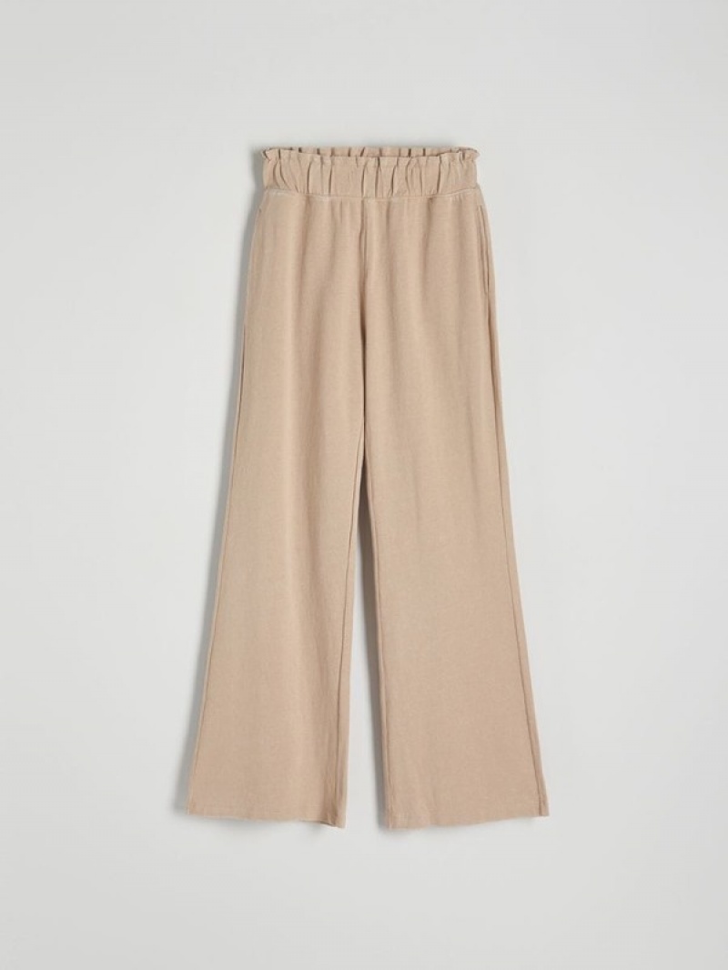 Beige Reserved Cargo Women's Trousers | OQXM-53798