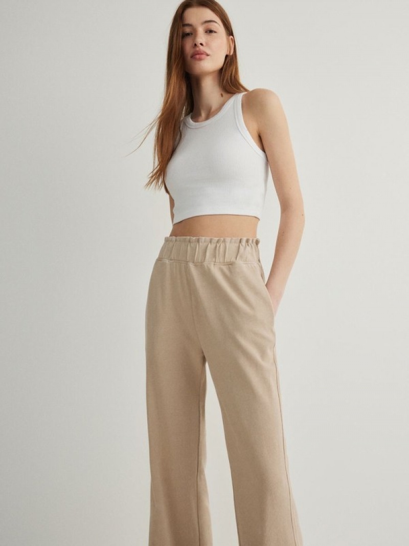 Beige Reserved Cargo Women\'s Trousers | OQXM-53798