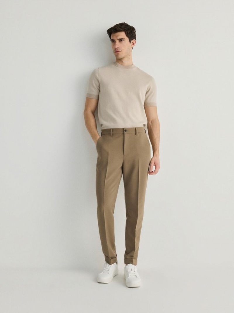 Beige Reserved Carrot Men's Suits | RIGA-20765