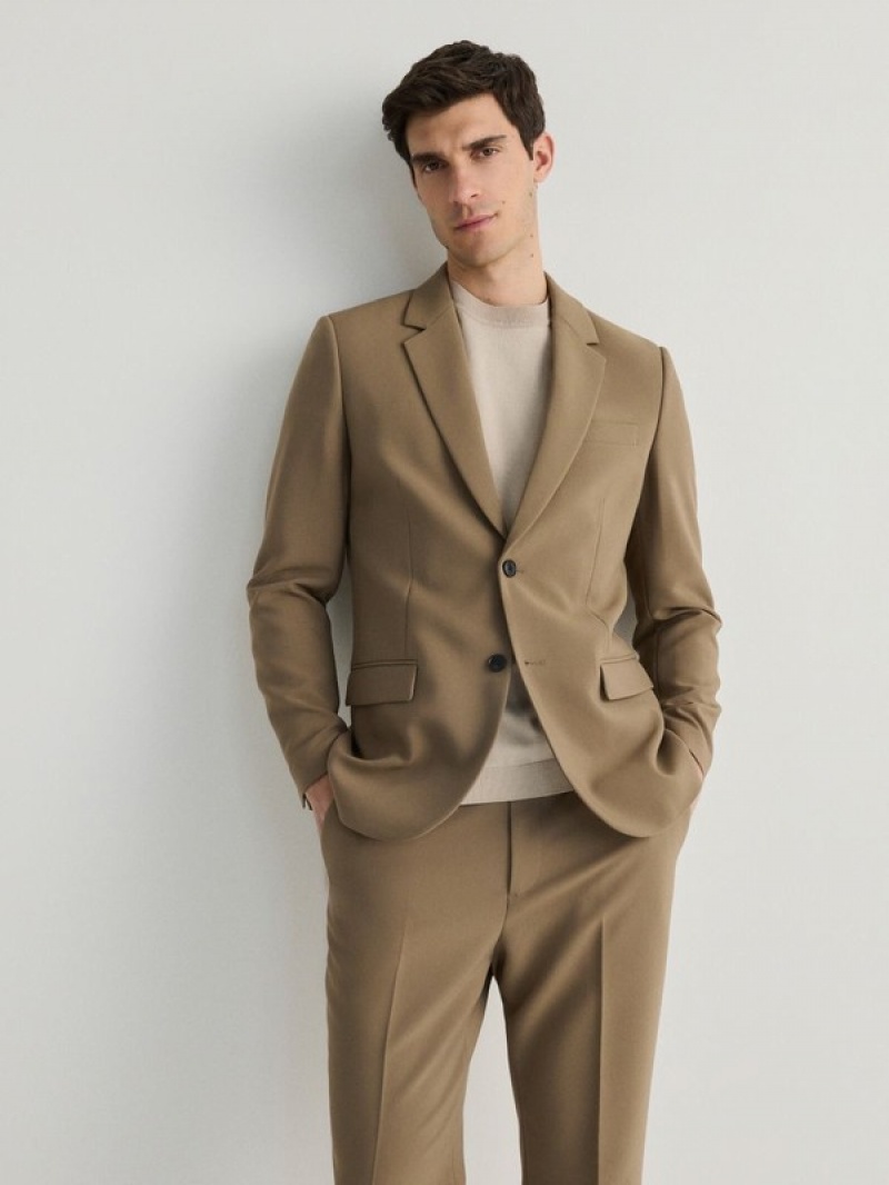 Beige Reserved Carrot Men's Suits | RIGA-20765