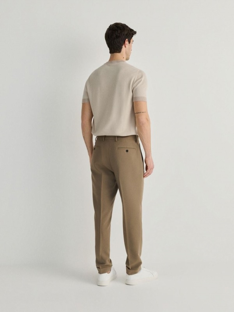 Beige Reserved Carrot Men's Suits | RIGA-20765