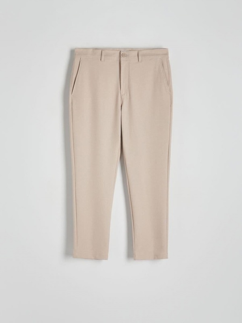 Beige Reserved Chino Slim Fit Men's Trousers | ZCYH-49615