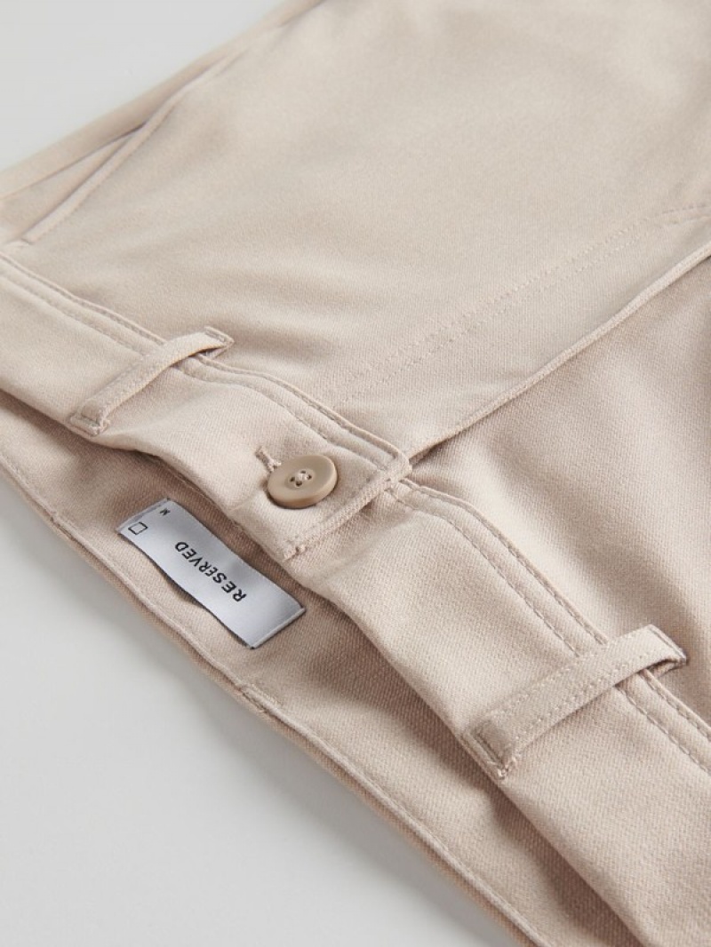 Beige Reserved Chino Slim Fit Men's Trousers | ZCYH-49615