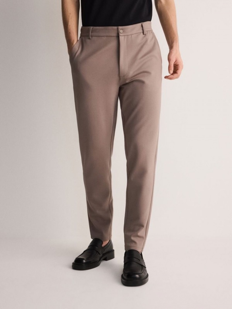 Beige Reserved Chino Slim Men's Trousers | UTLW-81720