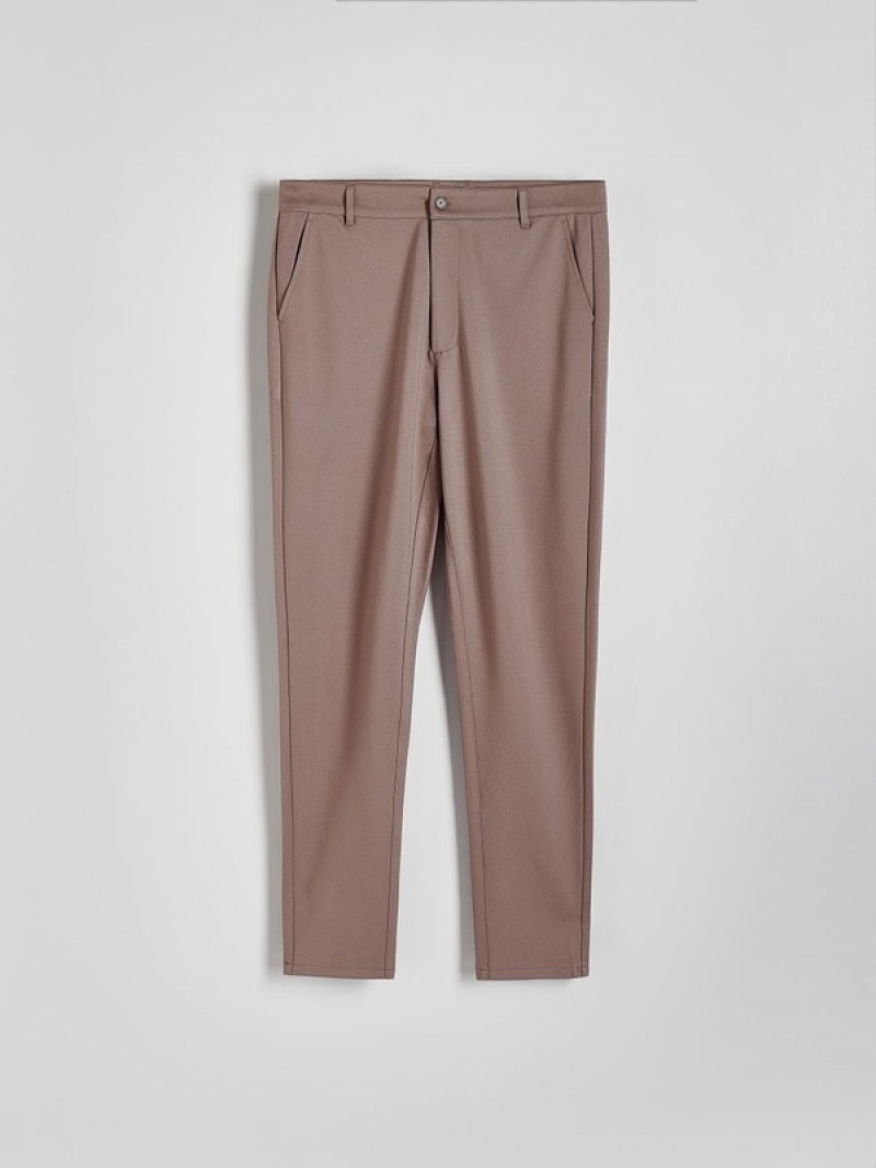 Beige Reserved Chino Slim Men's Trousers | UTLW-81720