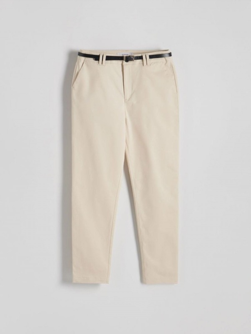 Beige Reserved Chino With Women's Trousers | UVAN-51798