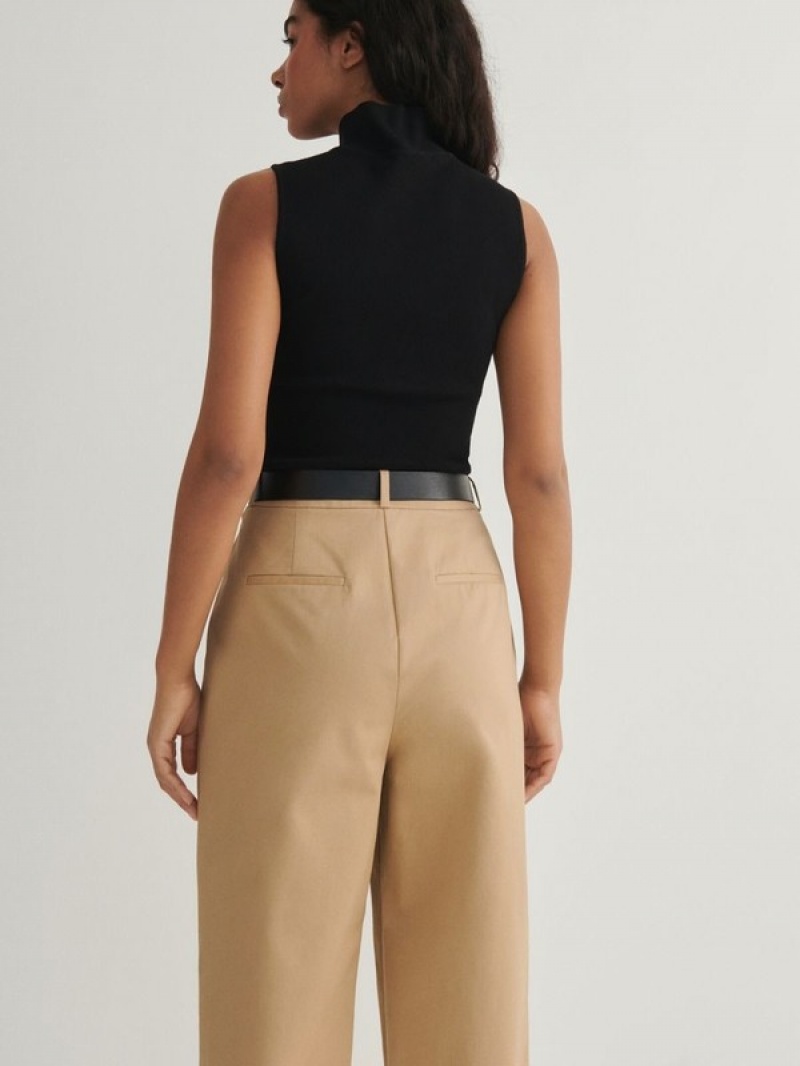 Beige Reserved Chino With Women's Trousers | BWPN-86719