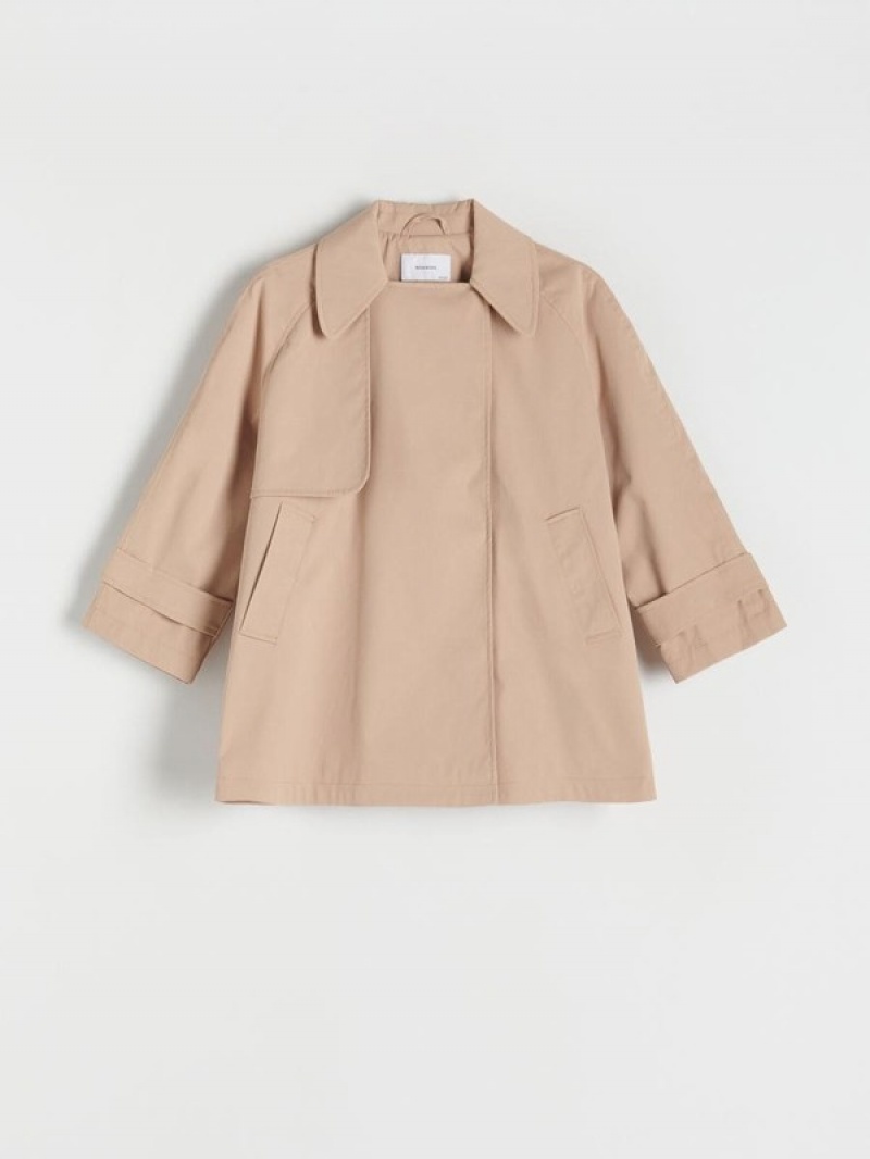 Beige Reserved Classic Girls' Jackets | PSLU-24681