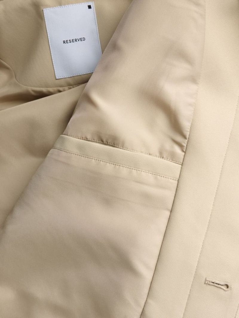 Beige Reserved Collar Men's Jackets | RYGE-52863