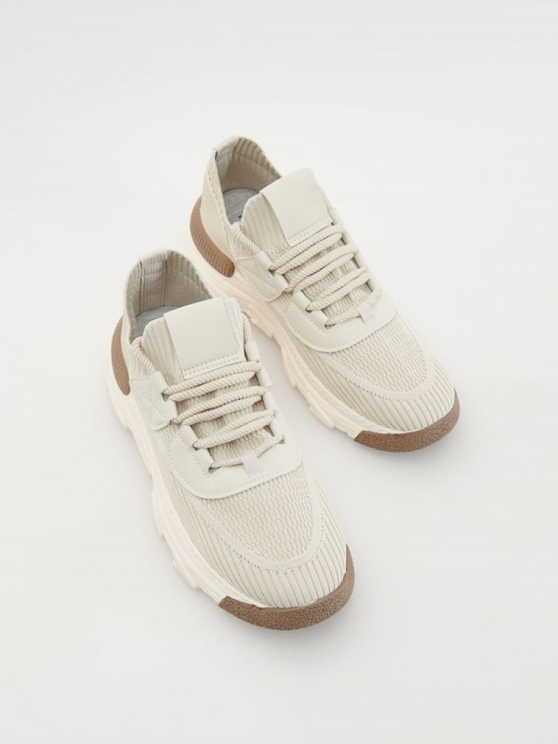 Beige Reserved Combined Men's Shoes | DYWK-24803