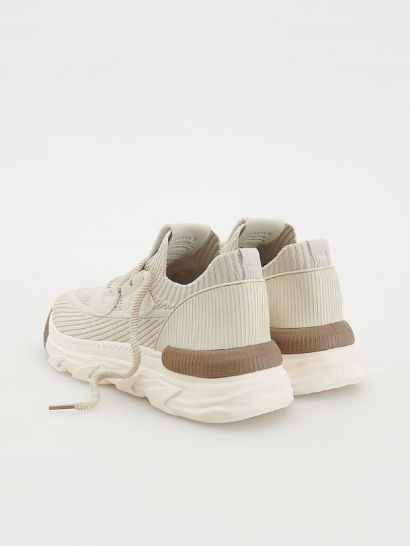 Beige Reserved Combined Men's Shoes | DYWK-24803