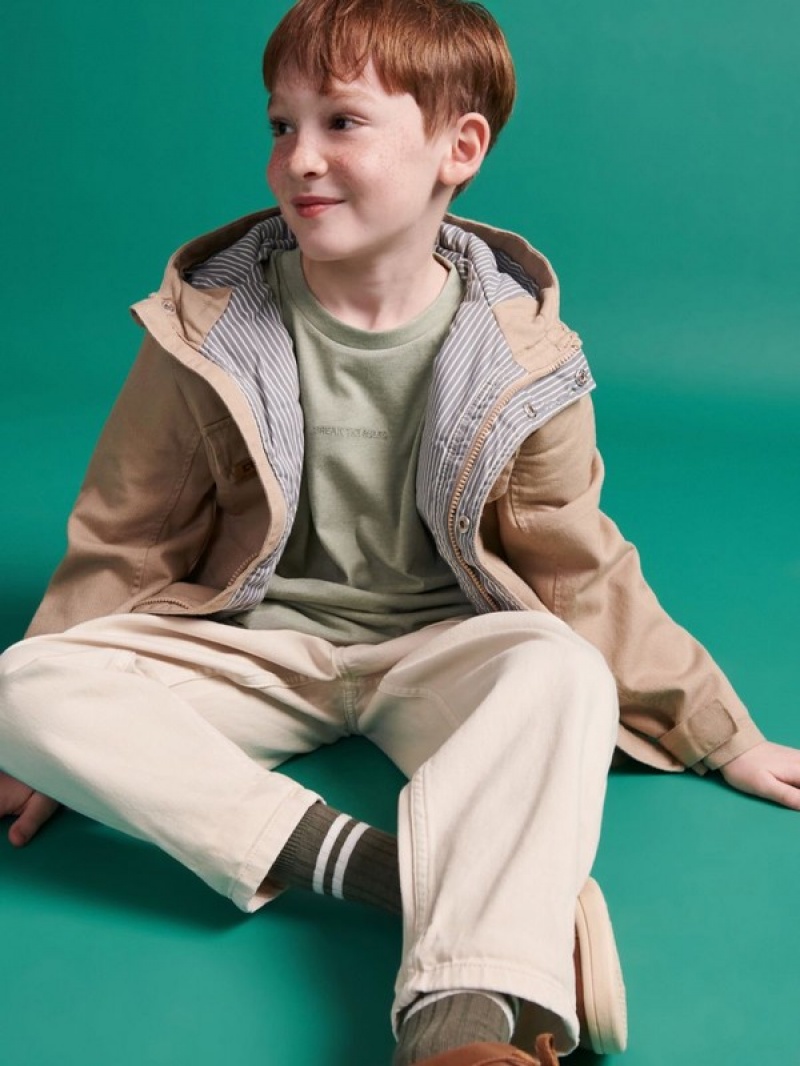 Beige Reserved Cotton Parka Boys' Jackets | YWER-10564