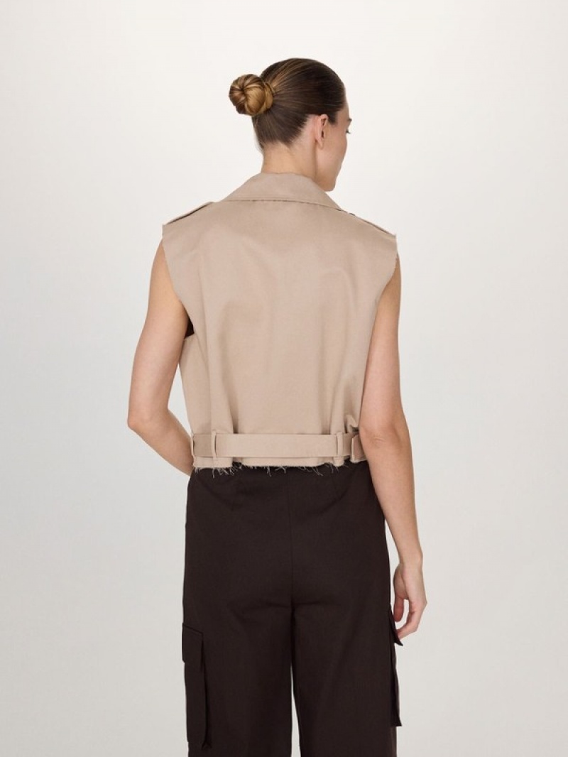 Beige Reserved Double-breasted Women's Jackets | AJRB-49106