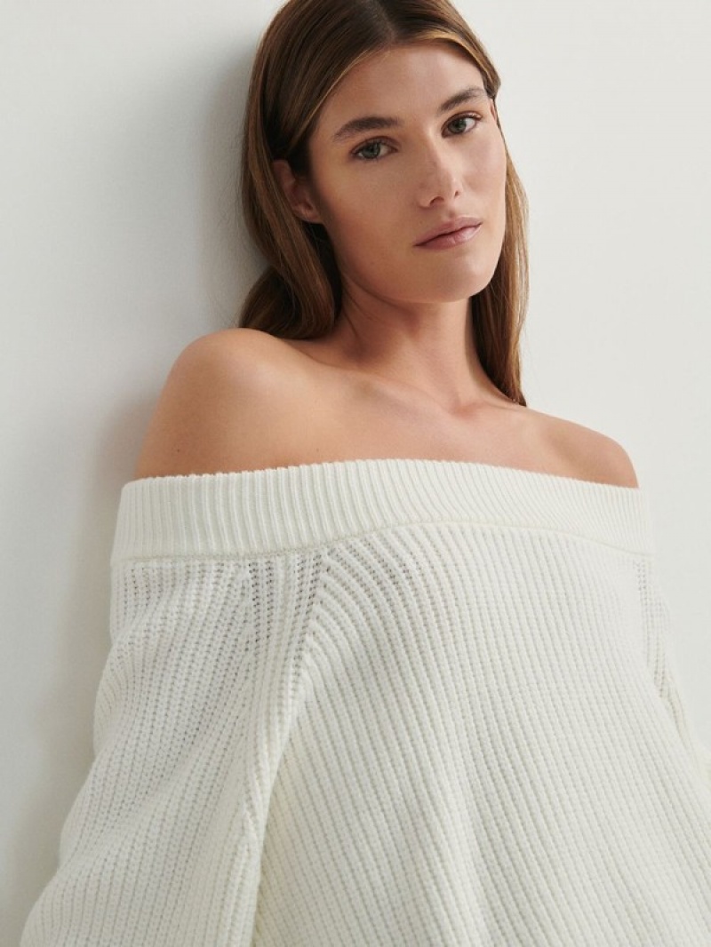 Beige Reserved Fine Knit Women's Sweaters | AXZK-52403