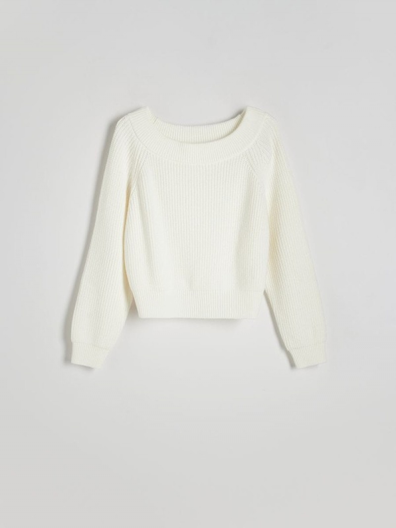 Beige Reserved Fine Knit Women's Sweaters | AXZK-52403