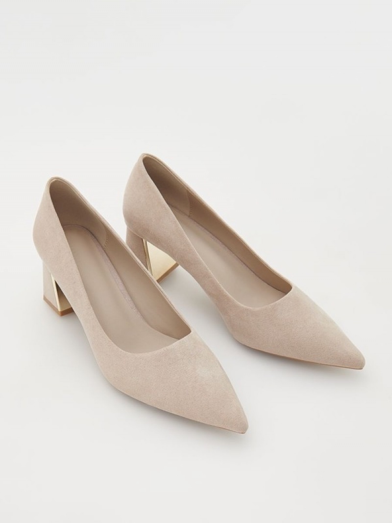 Beige Reserved High-heeled Pumps Women's Heels | MFPR-35849