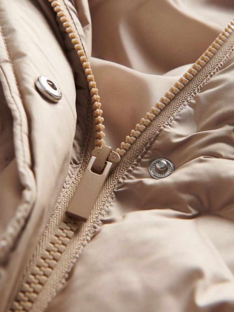 Beige Reserved Hooded Girls' Jackets | TBPQ-17954