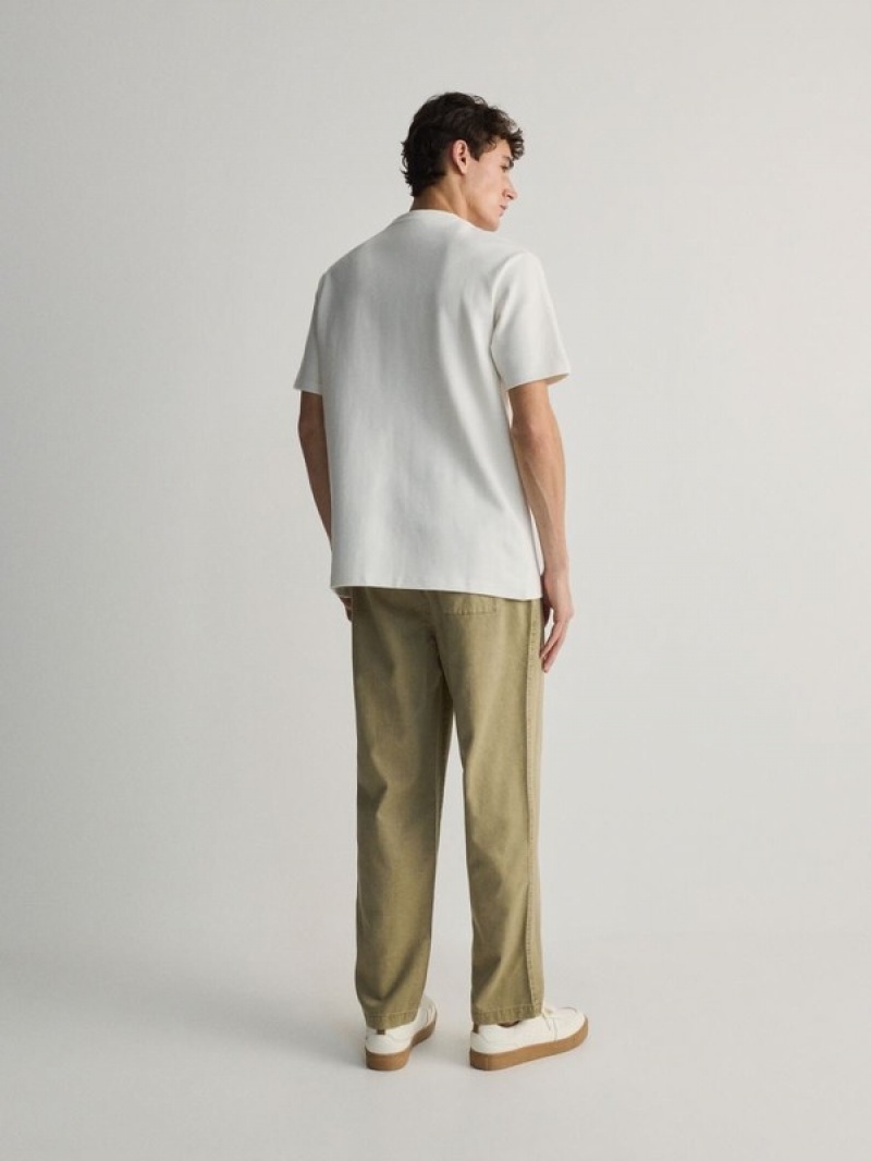 Beige Reserved Joggers Men's Trousers | XNEP-08243