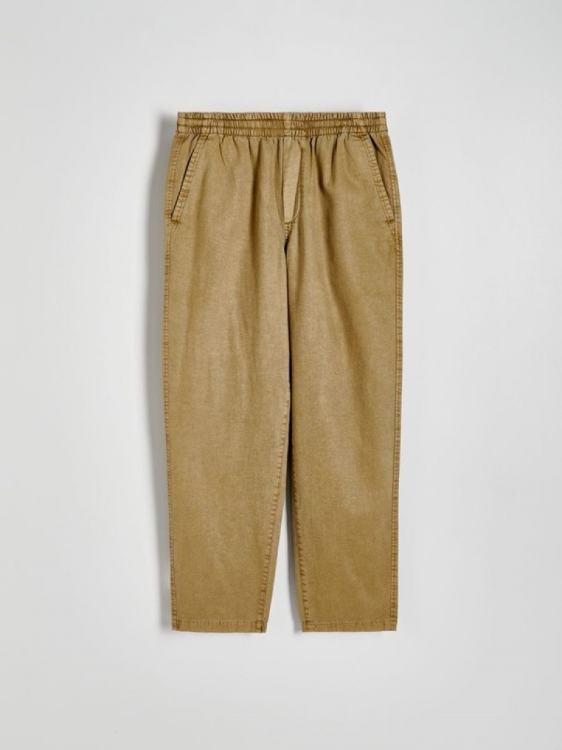 Beige Reserved Joggers Men's Trousers | XNEP-08243