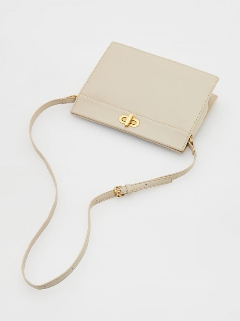 Beige Reserved Leather Women's Bags | QVAS-73590