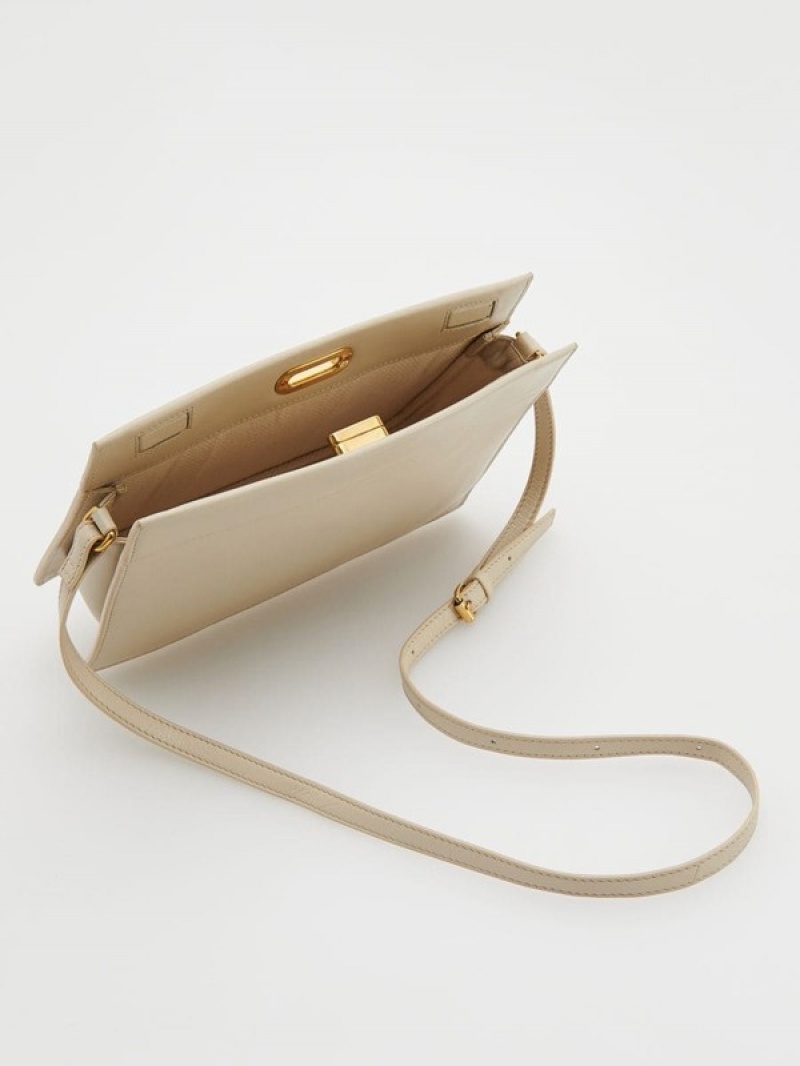 Beige Reserved Leather Women's Bags | QVAS-73590