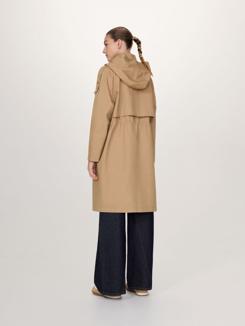 Beige Reserved Long Parkahood Women's Coats | CITV-76143