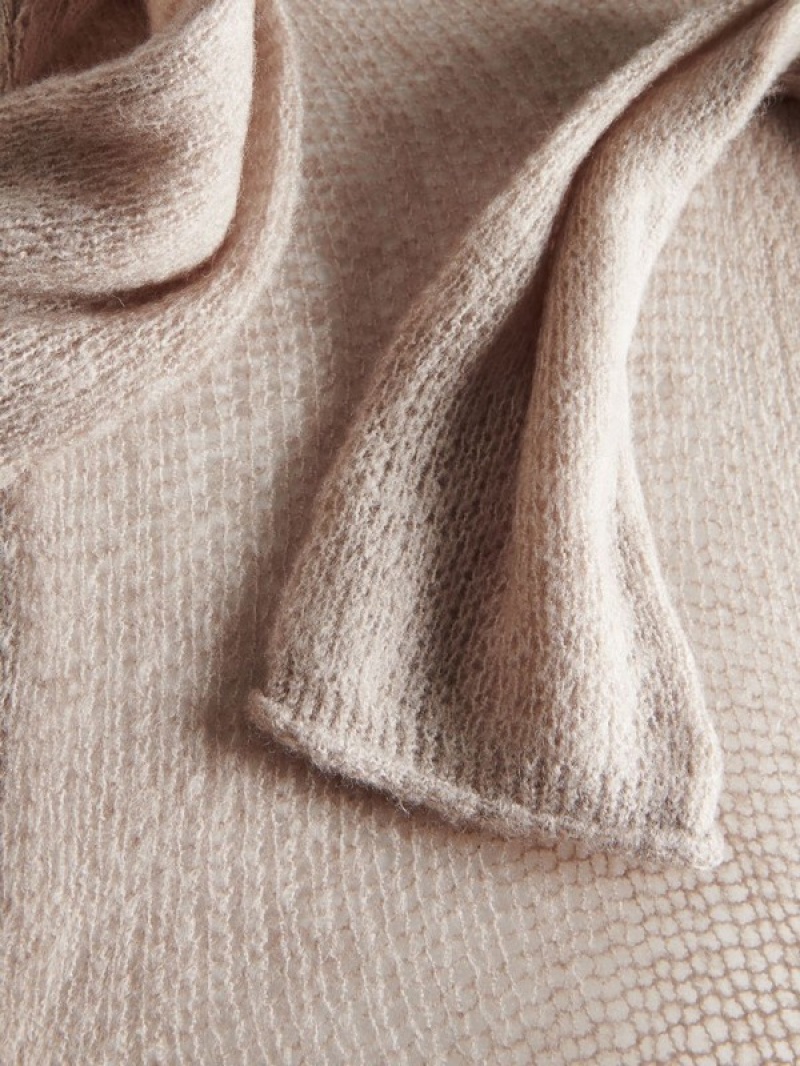 Beige Reserved Loose-weave Women's Sweaters | ZUFA-45863