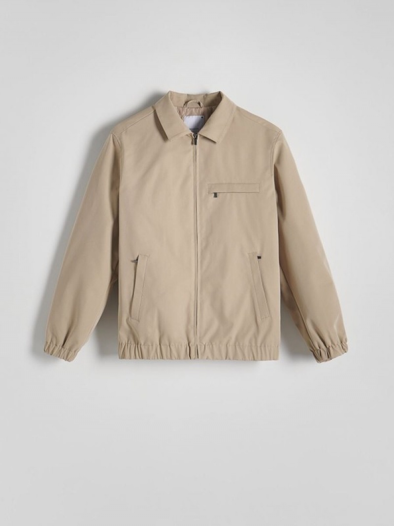 Beige Reserved Outer Men's Jackets | RKVL-48672