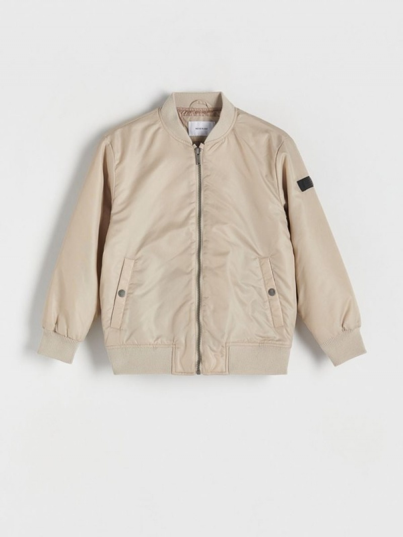 Beige Reserved Oversized Bomber Boys' Jackets | YBSZ-58914